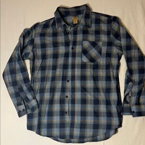 Classic Blue Checkered Men's Button-Down Shirt